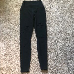 Black Alo Leggings With Rips